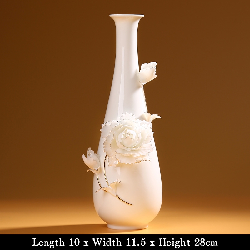 Modern minimalist high-end decorative ceramic vase, living room ornament, flower vase