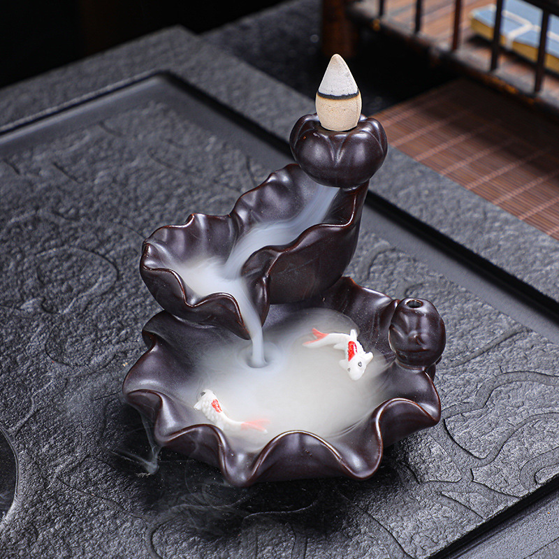 Ceramic/Resin Backflow Incense Burner, Ceramic Incense Burner, Smoke Viewing Home Decor Creative Ornament, Resin Craft