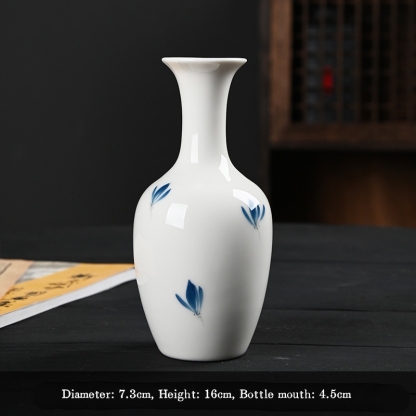 New hand-painted maple leaf ceramic vase, creative handmade flower vase, decorative ornament.