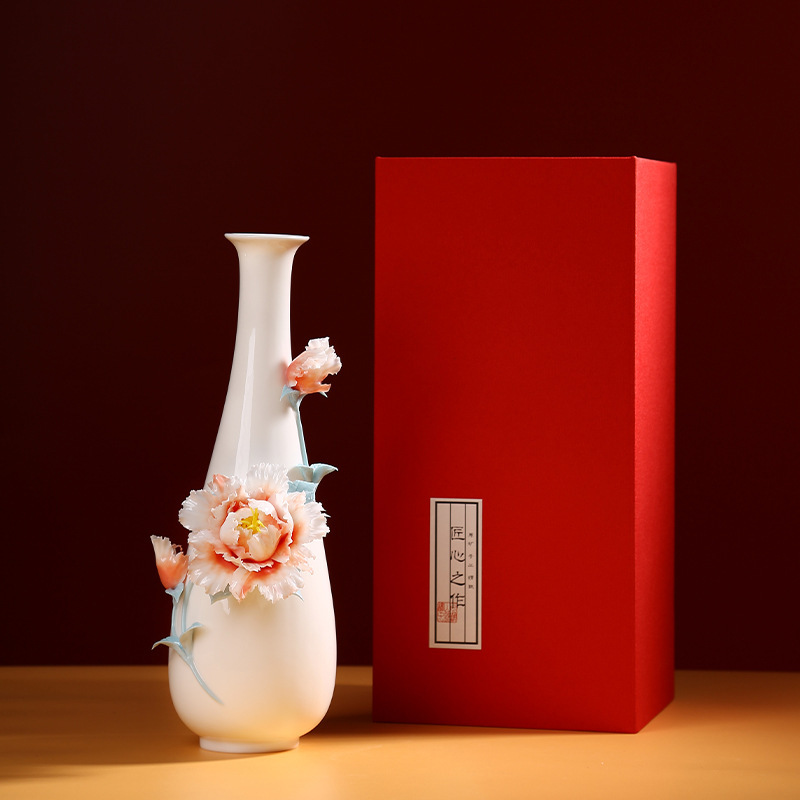 Modern minimalist high-end decorative ceramic vase, living room ornament, flower vase