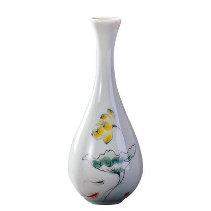 Miniature ceramic ornaments, simple hydroponic flower vase, hand-painted small vase for home living room countertops.