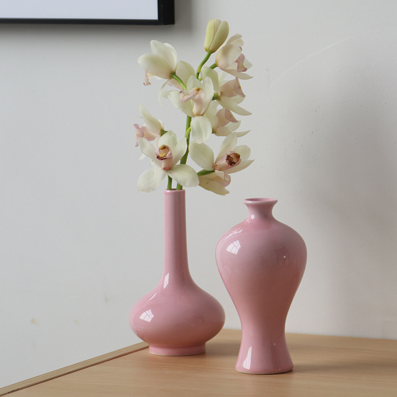 Jingdezhen ceramic vases, small vases, high-end and artistic, new Chinese style retro minimalist hydroponic flower containers
