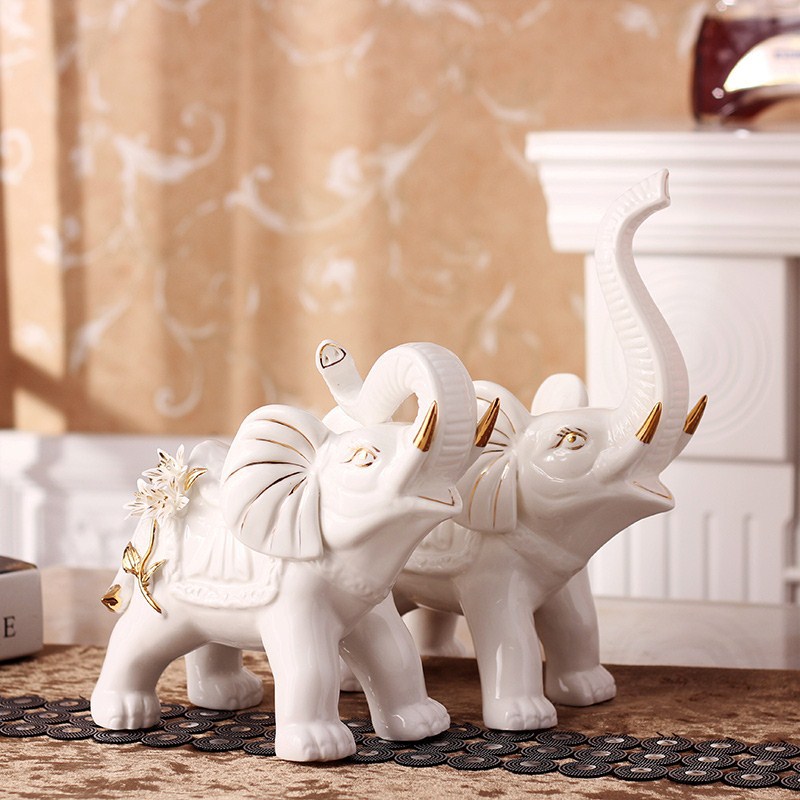 Luxury Elephant Ornament, Creative Home Decor for Living Room, TV Cabinet, Wine Cabinet, and Ceramics