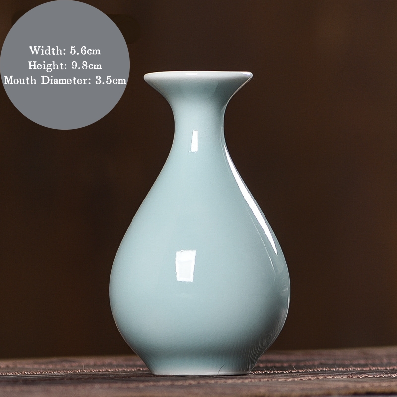 Celadon Jade Spring Flower Vase, Longquan Ceramic Hydroponic Flower Arrangement, Flower Vase, Decorative Craft
