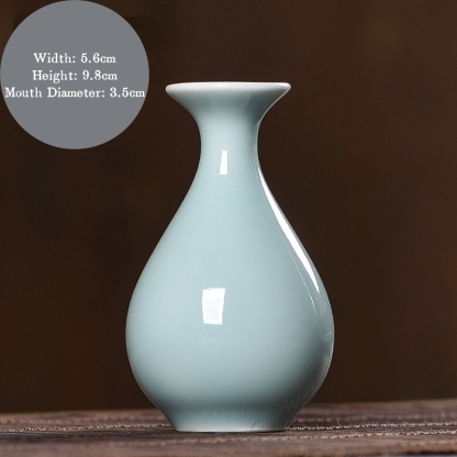 Celadon Jade Spring Flower Vase, Longquan Ceramic Hydroponic Flower Arrangement, Flower Vase, Decorative Craft