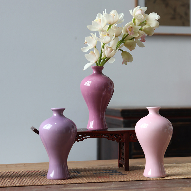 Jingdezhen ceramic miniature vase, desktop ornament, TV stand, home decoration, living room, entryway, flower arrangement, creative flower container