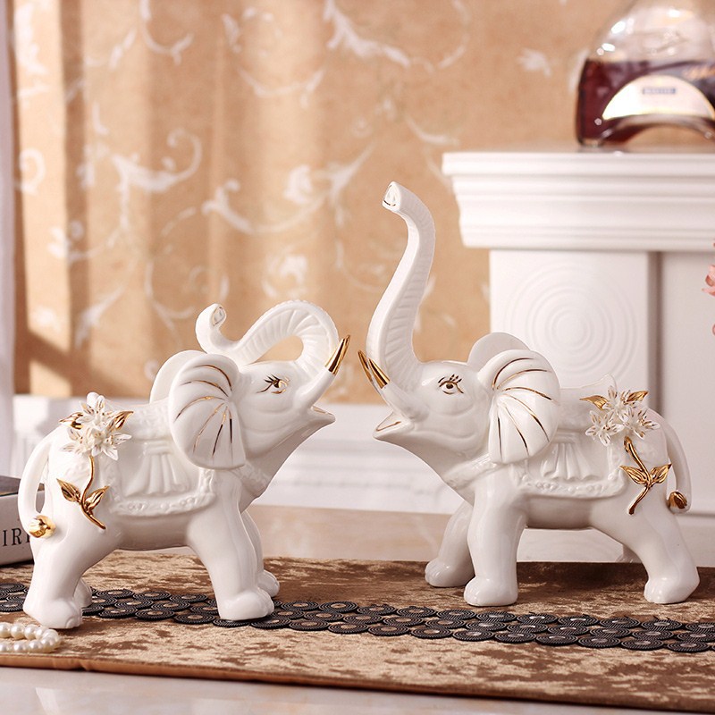 Luxury Elephant Ornament, Creative Home Decor for Living Room, TV Cabinet, Wine Cabinet, and Ceramics