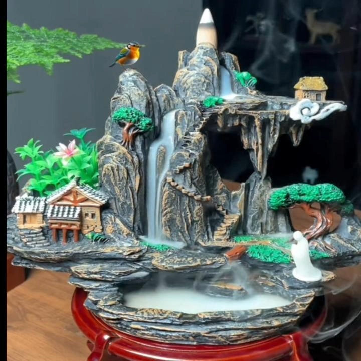 Ceramic/Resin Backflow Incense Burner, Ceramic Incense Burner, Smoke Viewing Home Decor Creative Ornament, Resin Craft