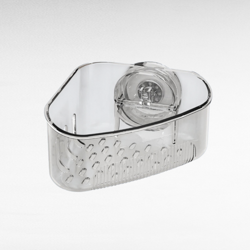 Corner sink with built-in shelf