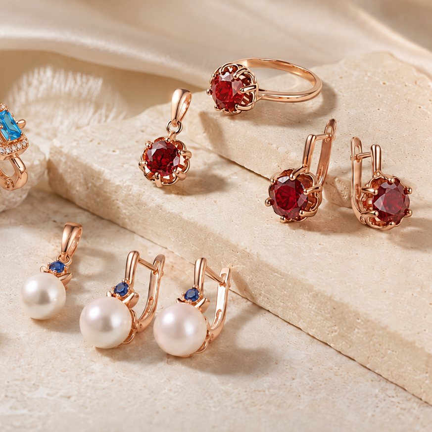 Schmuckset (Ohrringe mit Anhänger) von FJ Fallon Jewelry