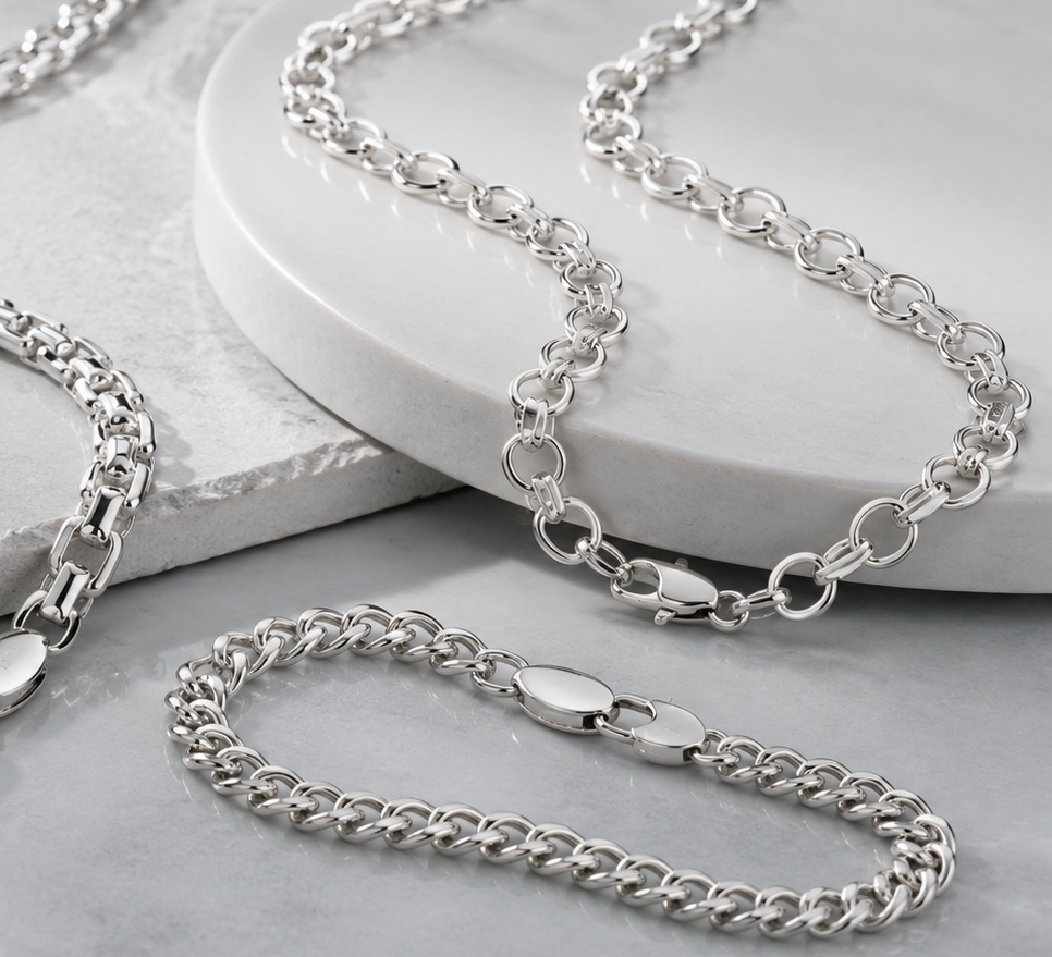 Chain Necklaces (White Gold) From FJ Fallon Jewelry