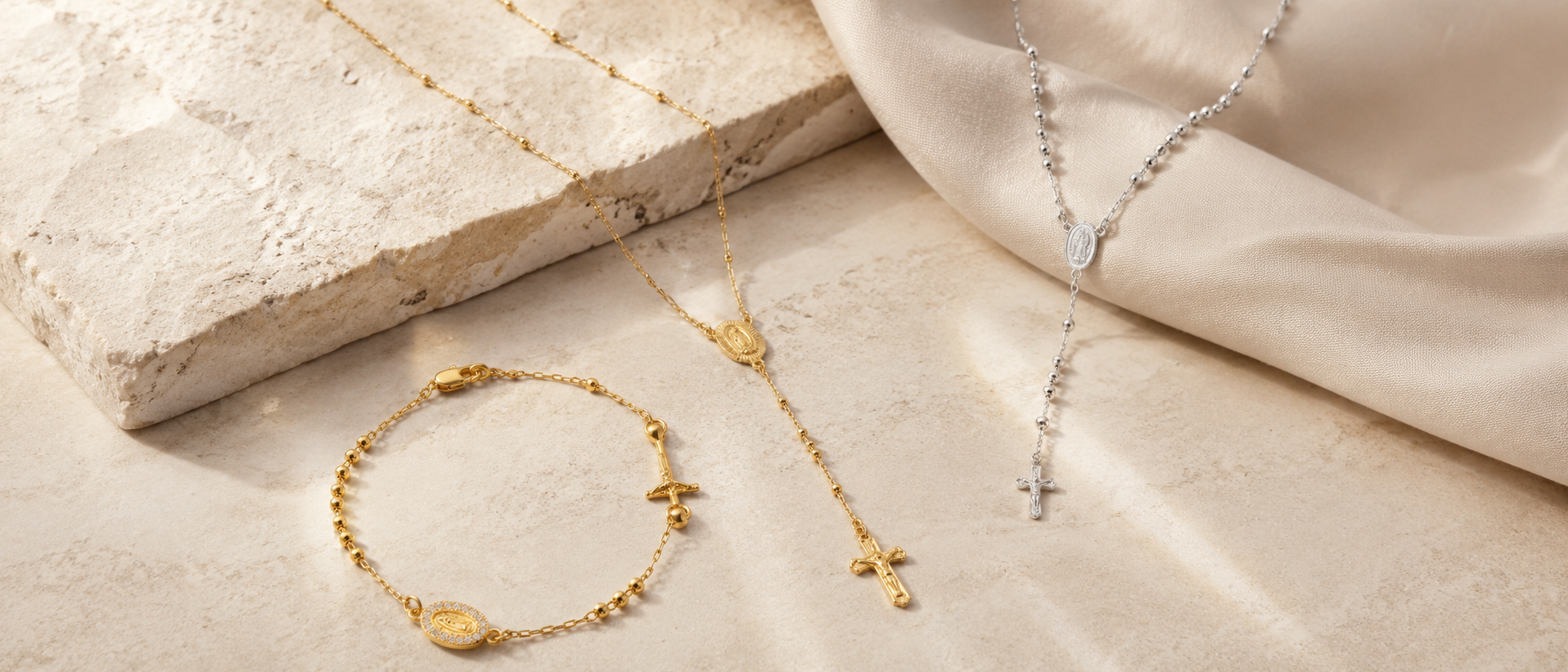 Religiöser Schmuck (Rosenkränze) von FJ Fallon Jewelry
