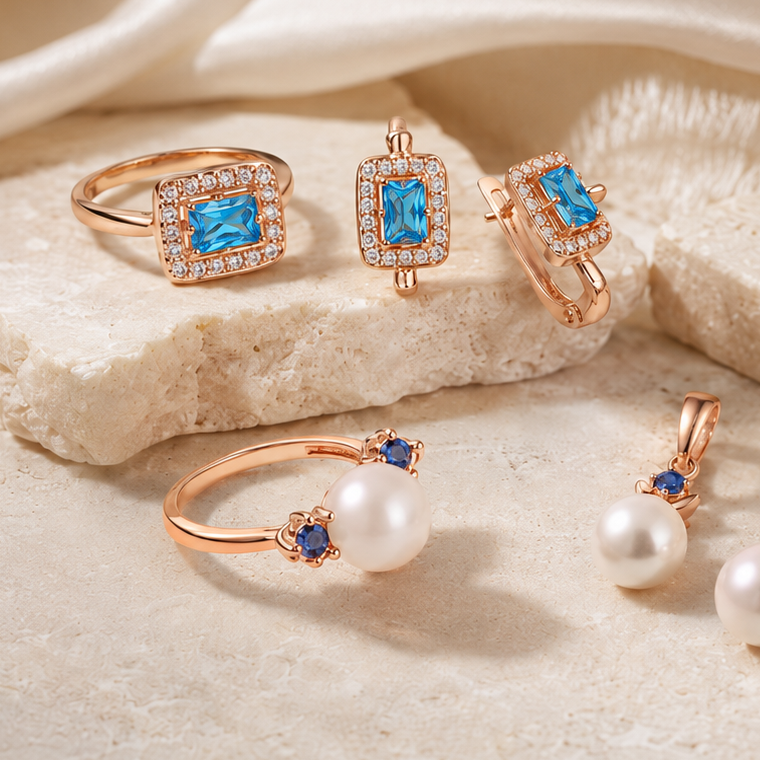 Schmuckset (Ohrringe mit Ringen) von FJ Fallon Jewelry
