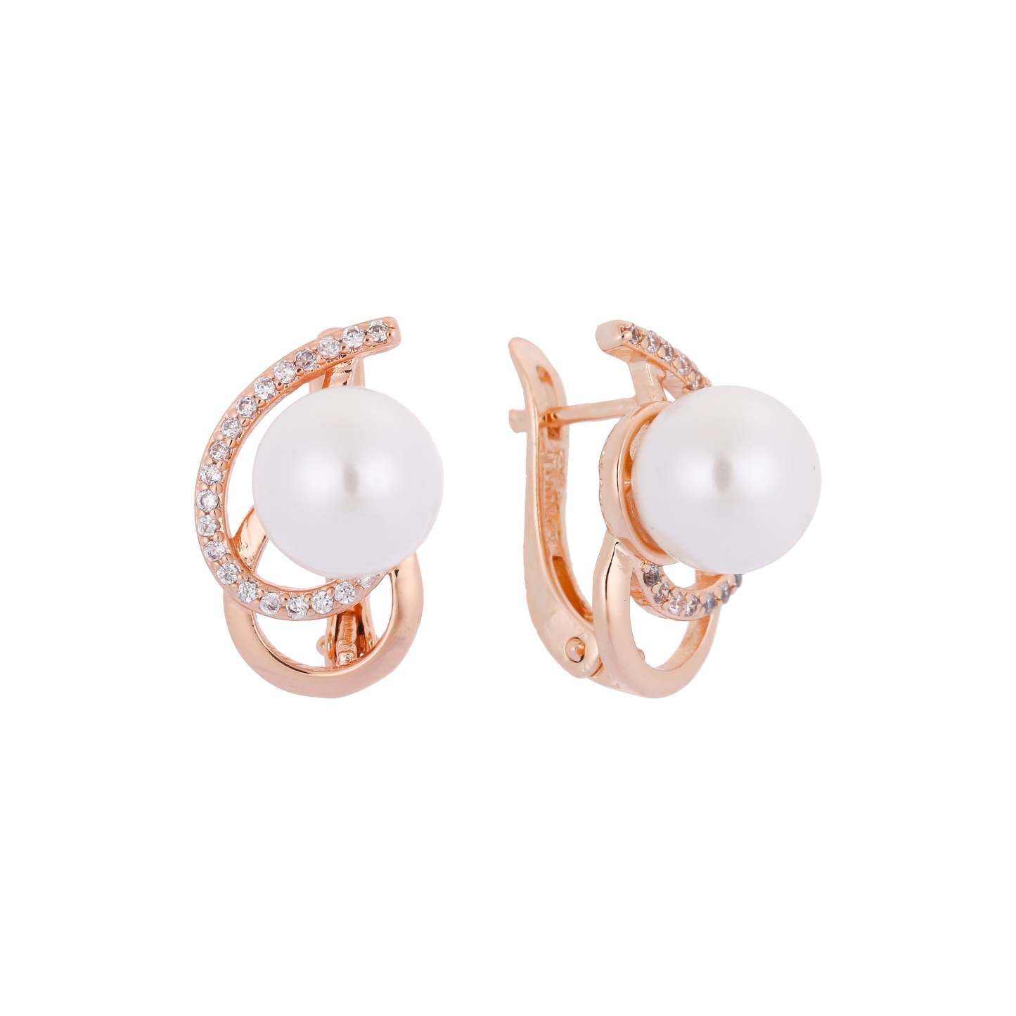 【STONEHENgE】U-LOCK〜14K Rose Gold Pearl Earrings P1678 STONEHENgE】U-LOCK〜14K Rose Gold Pearl Earrings P1678