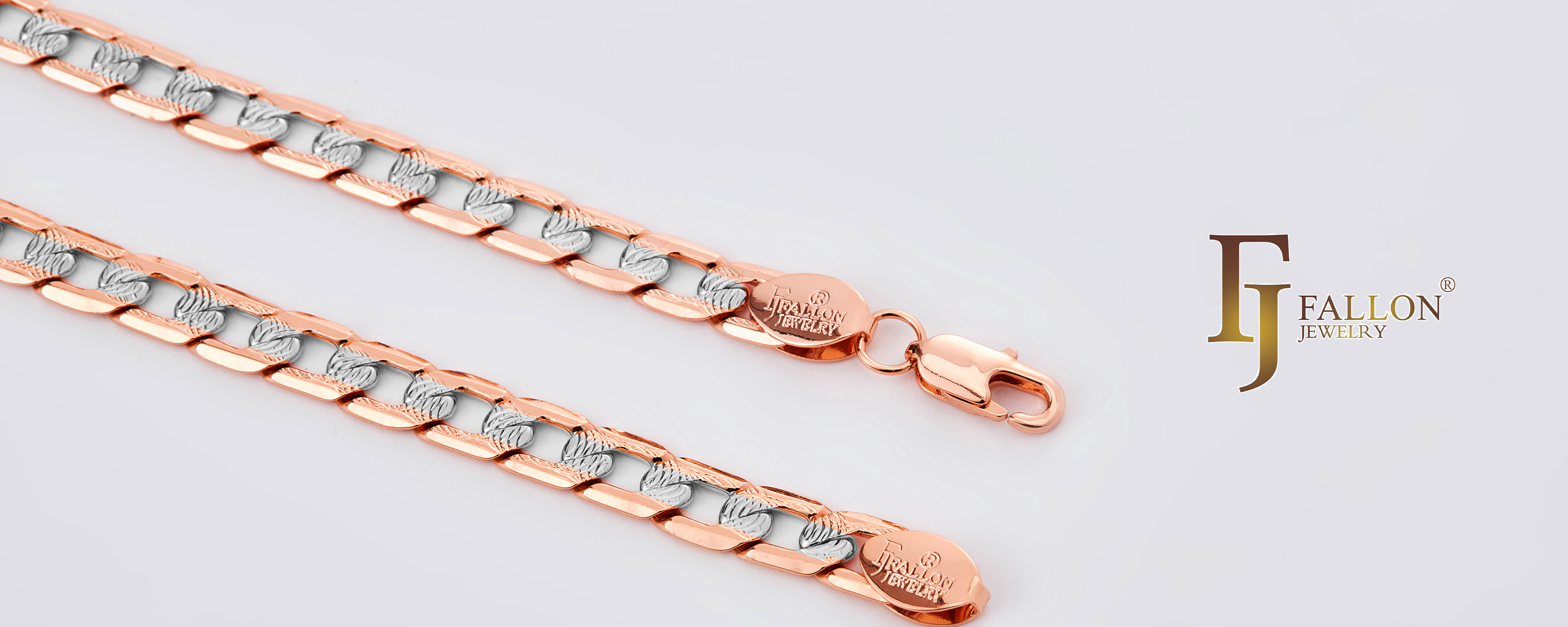 Kettenhalsketten (zweifarbiges Roségold) von FJ Fallon Jewelry