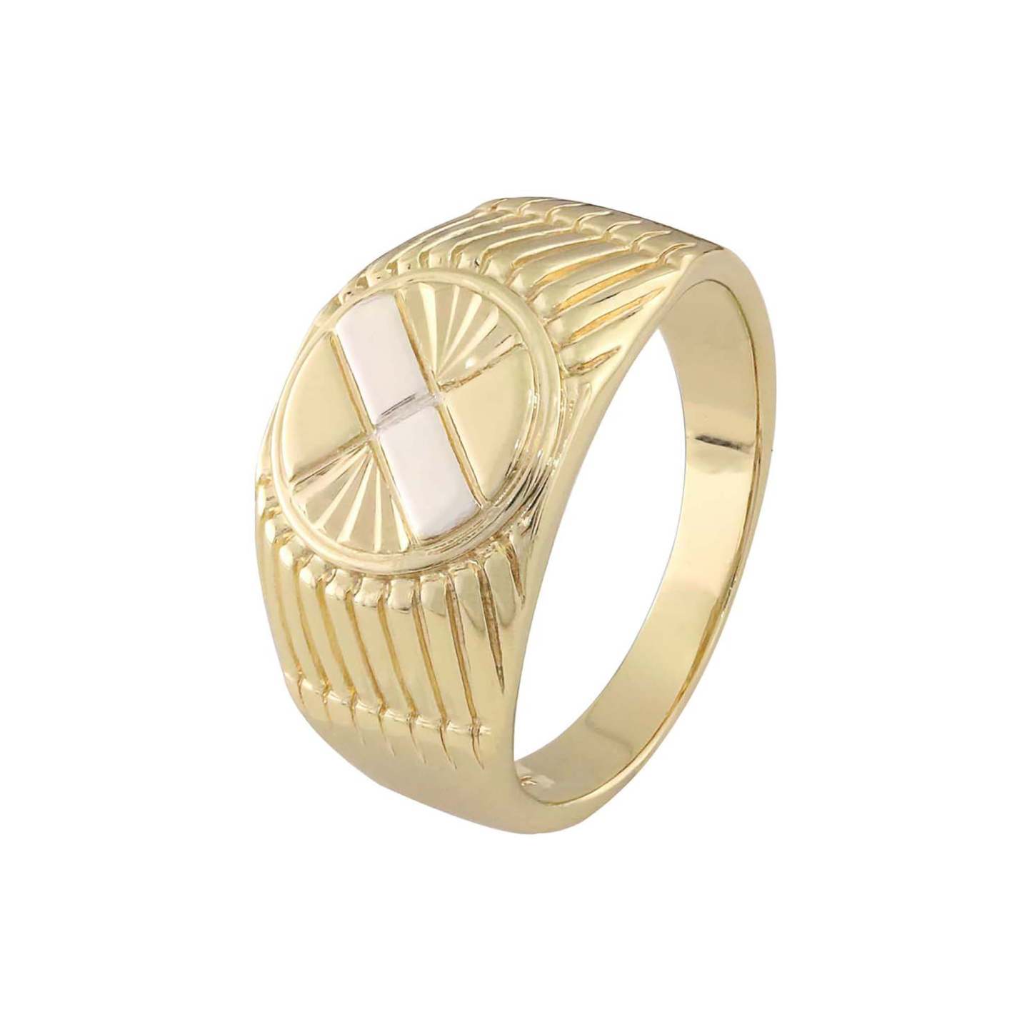 Men's Rings plated in 14K Gold two tone-FJ Fallon Jewelry
