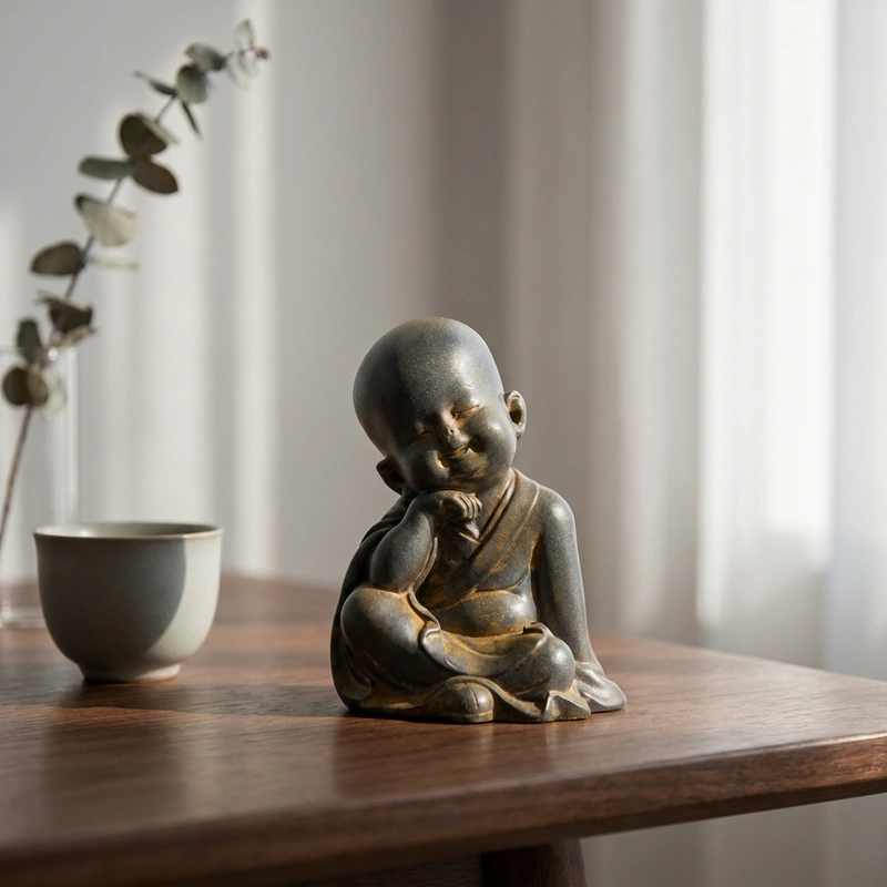 Style 1 Iron Resin Monk Statue – Inner Peace, Mindful Serenity & Spiritual Protection