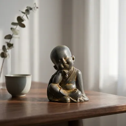 Style 1 Iron Resin Monk Statue – Inner Peace, Mindful Serenity & Spiritual Protection
