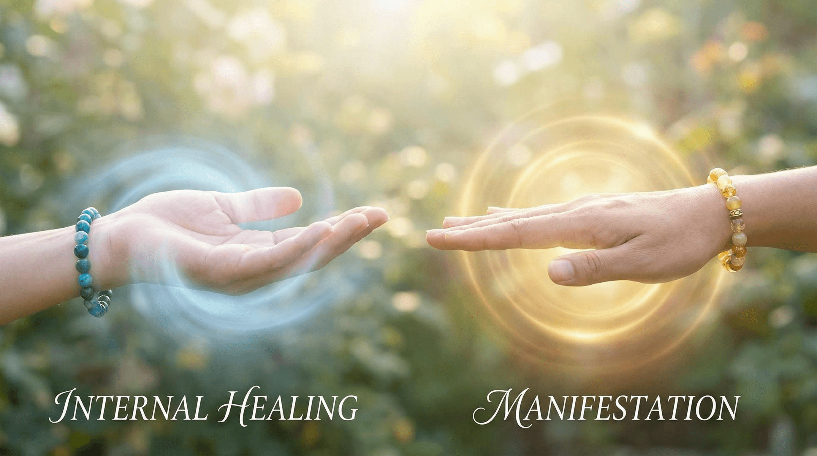 Comparison of wearing a 7 chakra bracelet on the left hand for receiving energy versus the right hand for protection and manifestation.