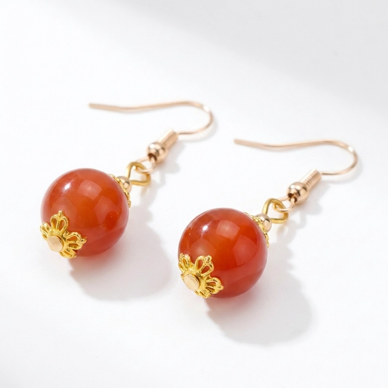 Southern Red Agate Earrings for Energy Balance & Inner Confidence