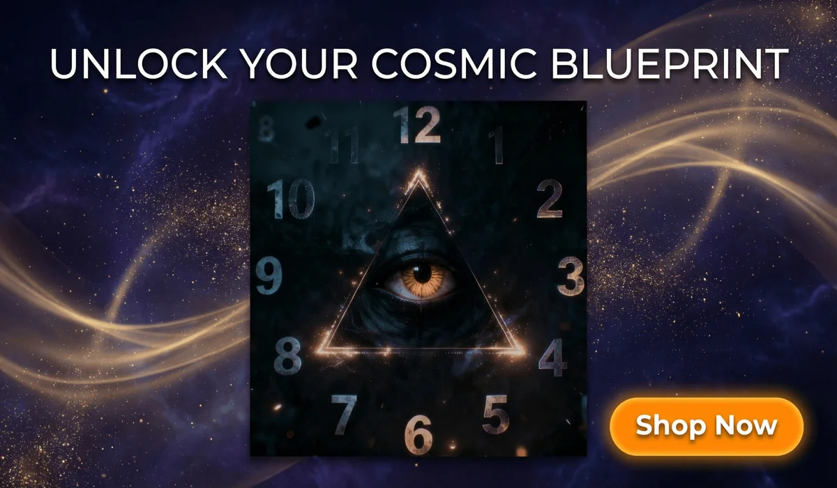 Personalized Birth Chart Report - Mystical Eye in Triangle Cosmic Blueprint with Shop Now Button for Astrology Blog