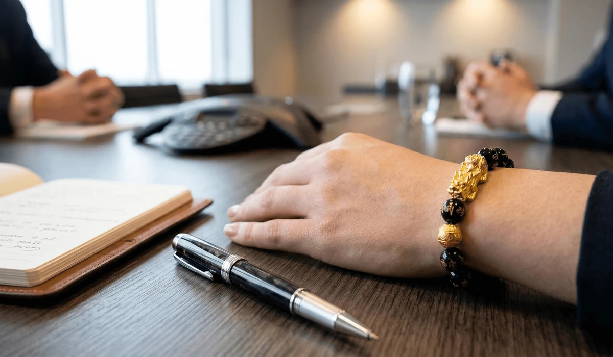 How to wear a Pixiu bracelet on the left hand for wealth and professional success.