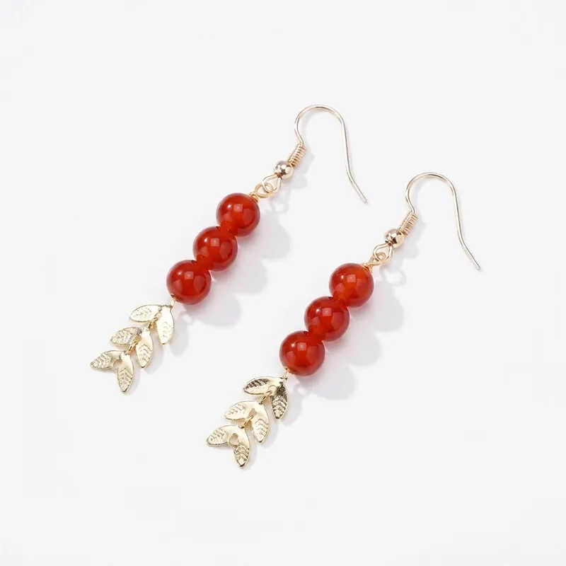Red Agate Earrings for Inner Harmony & Auspicious Energy