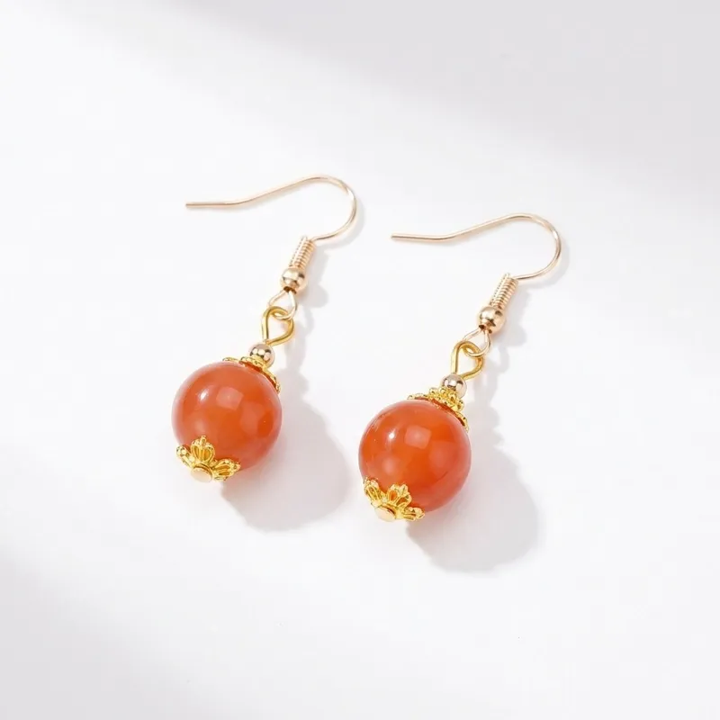 Southern Red Agate Earrings for Energy Balance & Inner Confidence