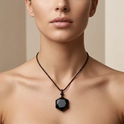 Obsidian Hexagram Pendant – Ultimate Protection, Vitality & Inner Peace