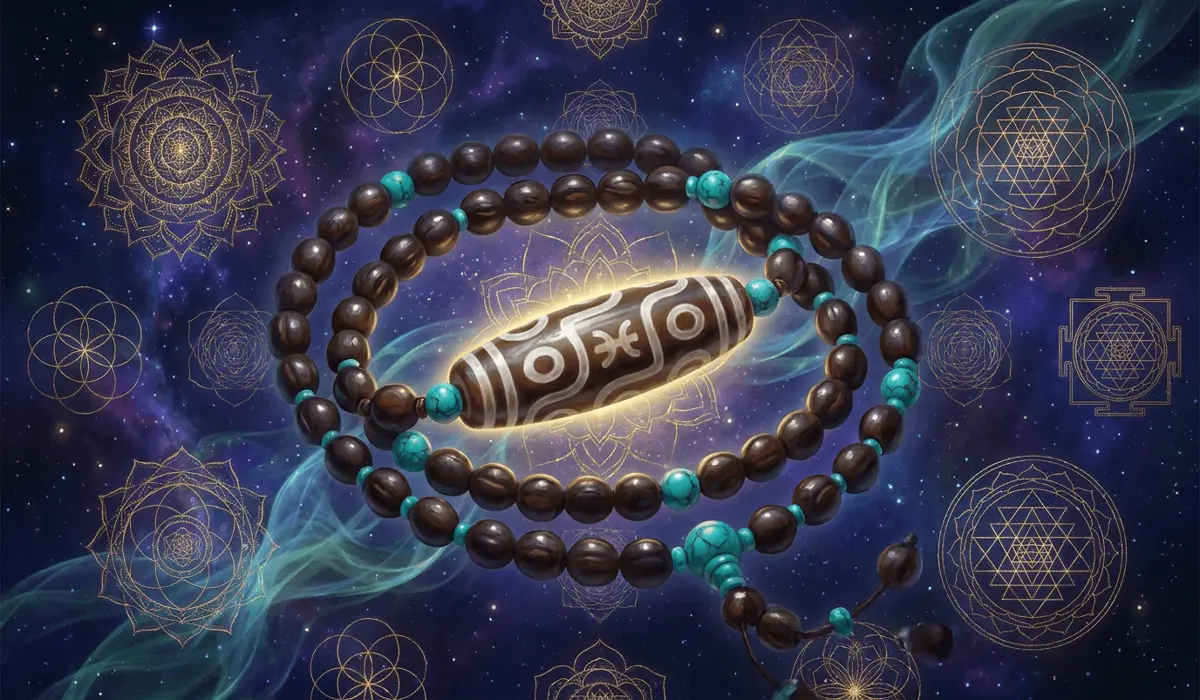 The Spiritual Meaning of 108 Mala Beads with a Dzi Bead Centerpiece