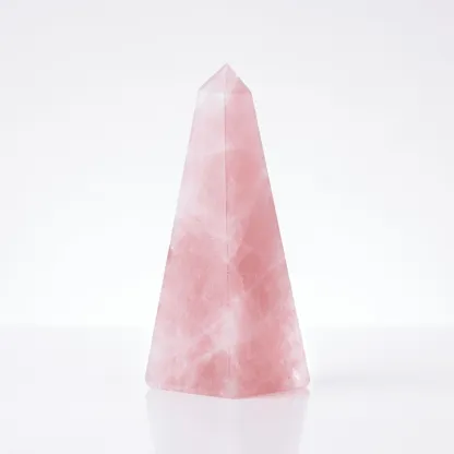 Rose Quartz Crystal Obelisk for Love Attraction & Energy Cleansing