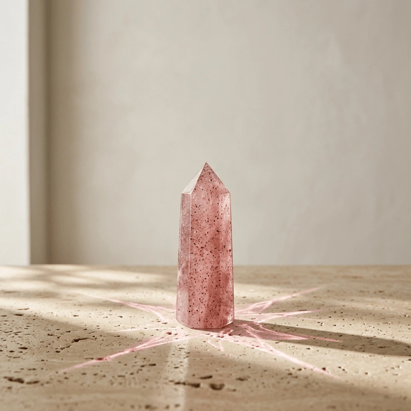 Strawberry Quartz Crystal Point – Attracting Love, Enhancing Harmony & Positive Energy