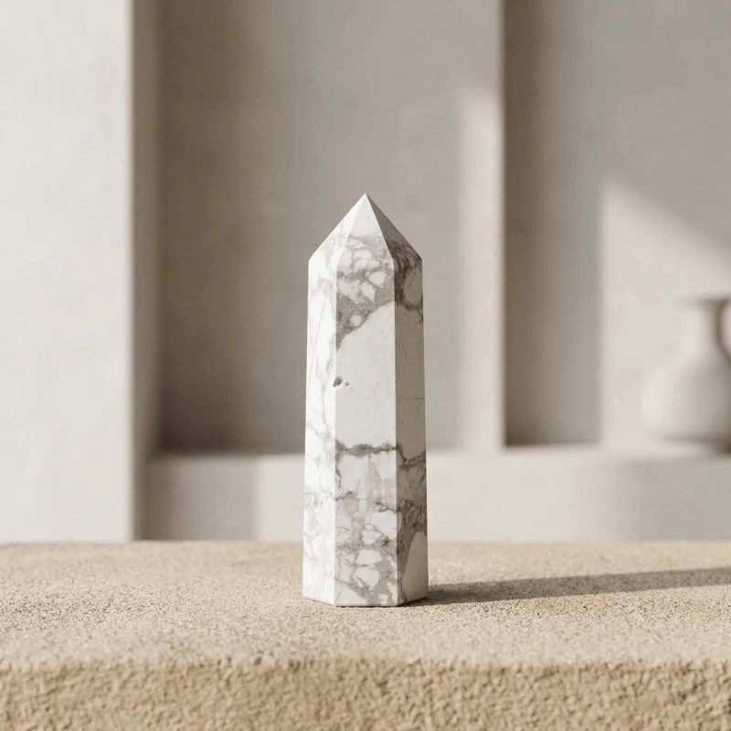 White Turquoise Crystal Wand for Stress Relief & Inner Calm