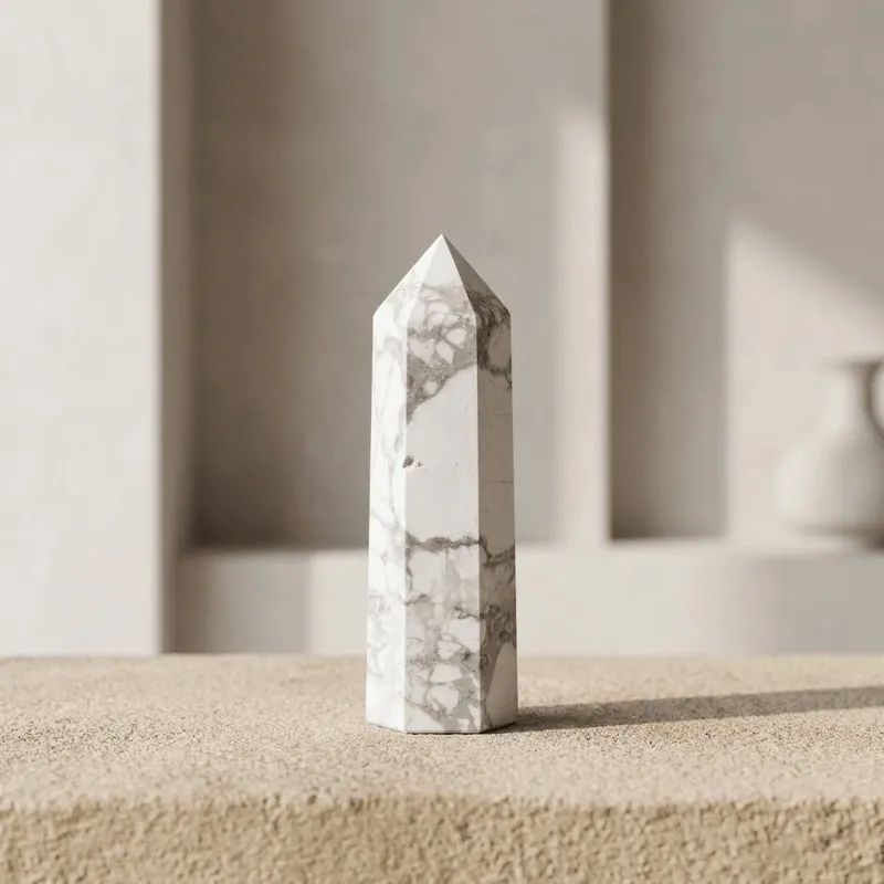 White Turquoise Crystal Wand for Stress Relief & Inner Calm