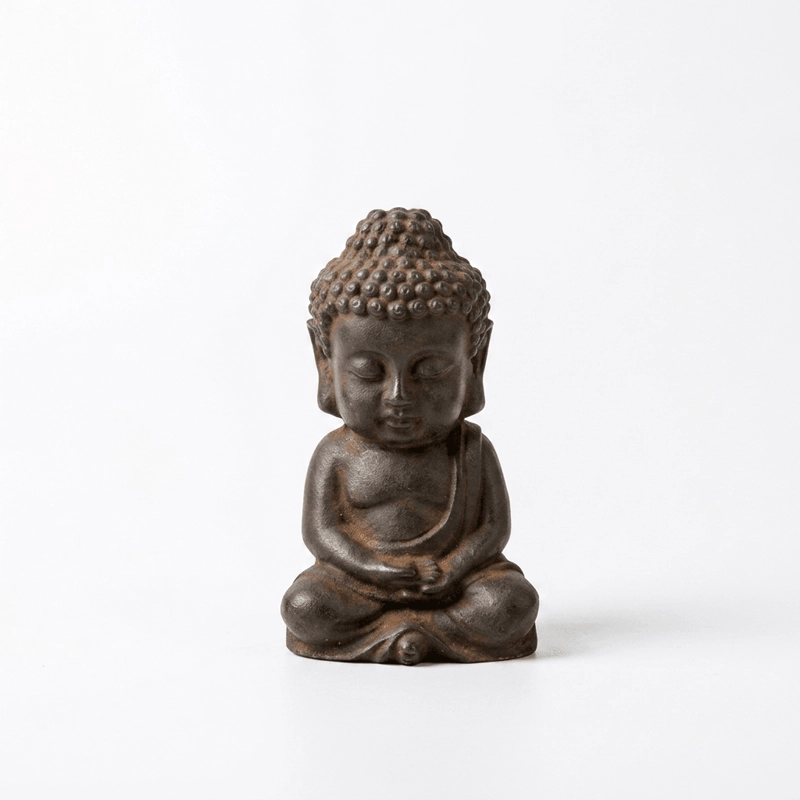 Natural Rust Iron Resin Shakyamuni Buddha Statue – Zen Serenity & Spiritual Protection