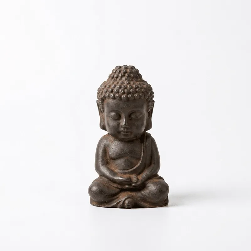 Natural Rust Iron Resin Shakyamuni Buddha Statue – Zen Serenity & Spiritual Protection