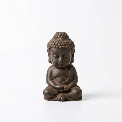 Natural Rust Iron Resin Shakyamuni Buddha Statue – Zen Serenity & Spiritual Protection
