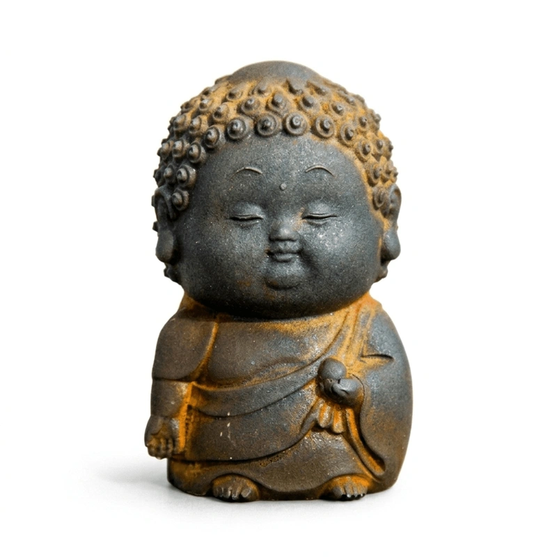 Standing Fat Buddha Iron & Resin Zen Ornament – Mindfulness, Protection & Inner Peace