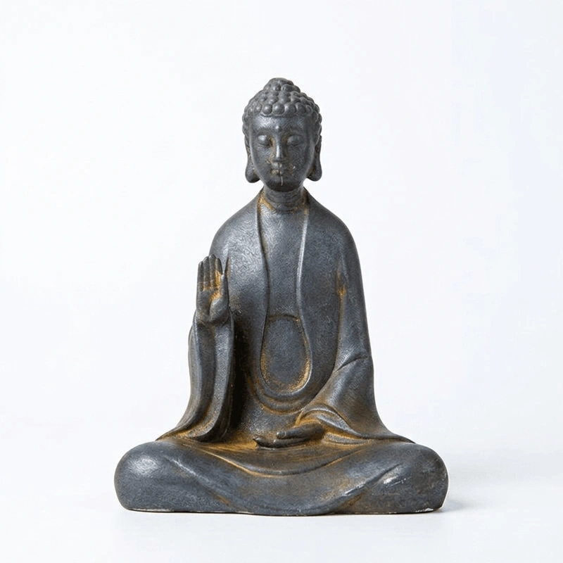 Natural Rust Iron & Resin Buddha Statue – Zen Serenity & Inner Peace