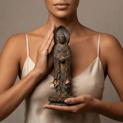 Natural Rust Iron Resin Guanyin Statue – Serenity, Protection & Inner Peace