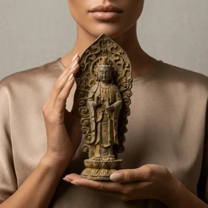 Bottle Style Iron Resin Guanyin Statue – Inner Peace, Protection & Zen Serenity