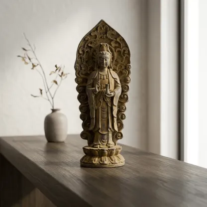 Bottle Style Iron Resin Guanyin Statue – Inner Peace, Protection & Zen Serenity