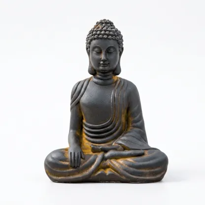Natural Rust Iron-Resin Buddha Statue for Inner Peace & Spiritual Protection