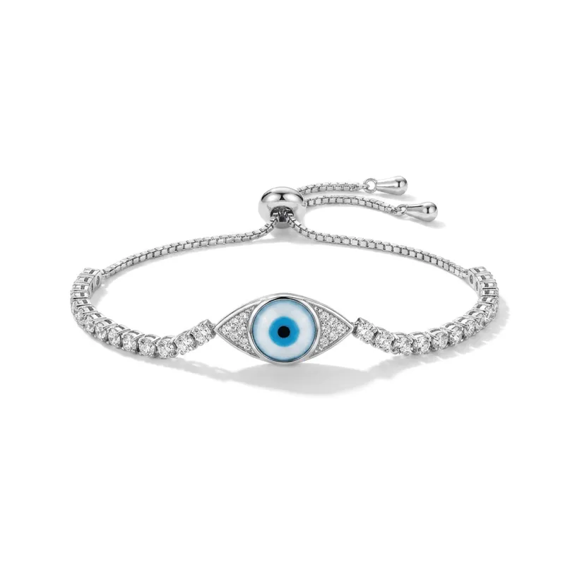 Blue Zircon & Copper Evil Eye Bracelet – Protection, Positive Energy & Good Luck