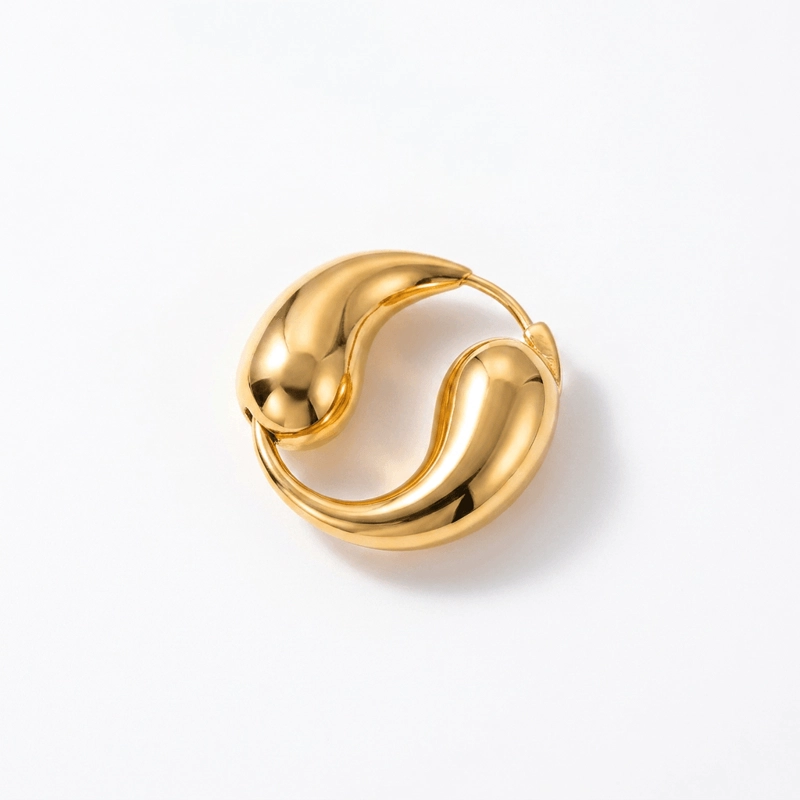 Gold Pisces Hoop 18K Gold Plated 925 Sterling Silver Post Earrings for Inner Balance & Timeless Elegance