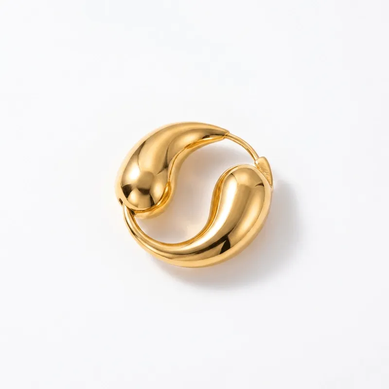 Gold Pisces Hoop 18K Gold Plated 925 Sterling Silver Post Earrings for Inner Balance & Timeless Elegance