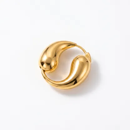 Gold Pisces Hoop 18K Gold Plated 925 Sterling Silver Post Earrings for Inner Balance & Timeless Elegance