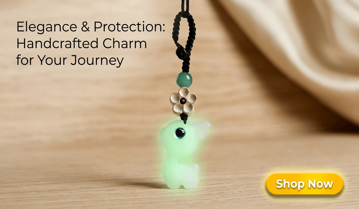 Luminous Deer and Boxwood Plum Blossom Keychain Car Charm for Safety and Good Fortune - High-End E-commerce Product Accessory