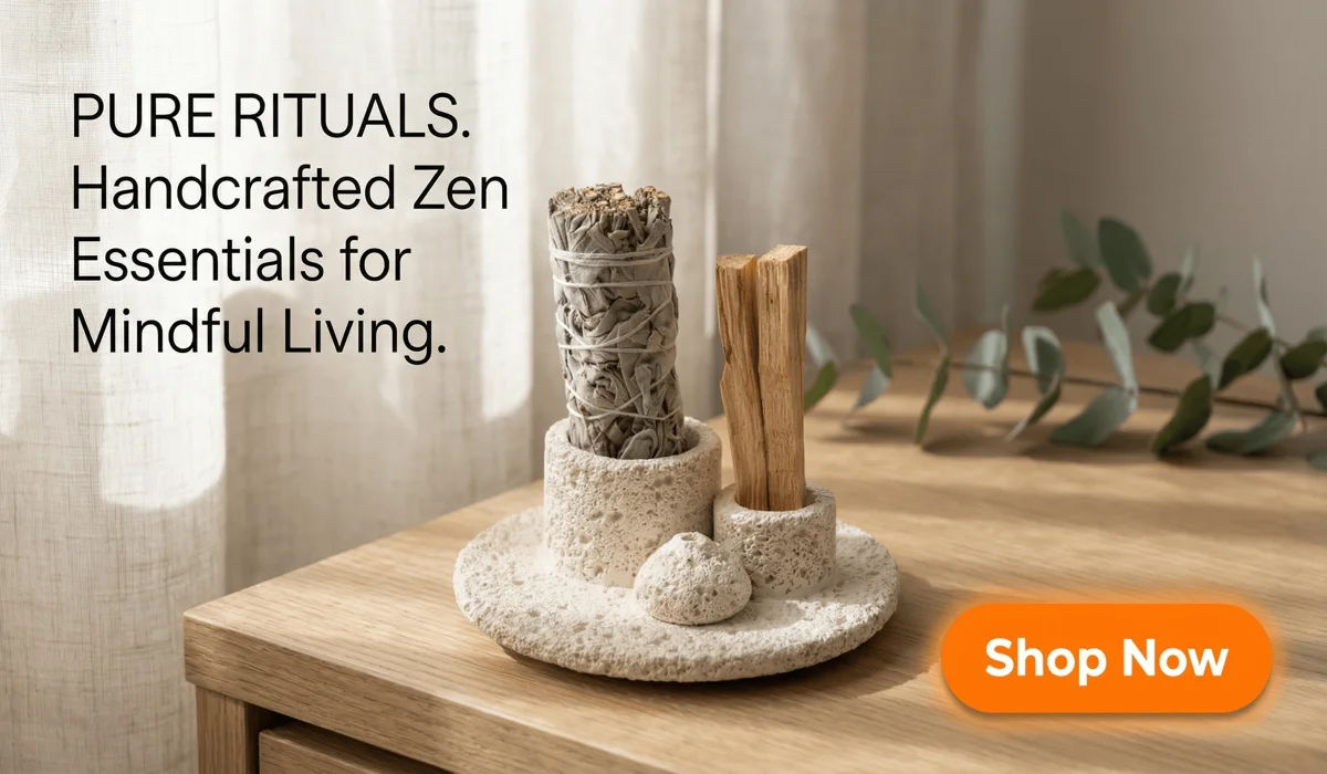 Multi-Functional Cement Incense Holder for Sage and Palo Santo - Minimalist Zen Home Decor and Meditation Accessory