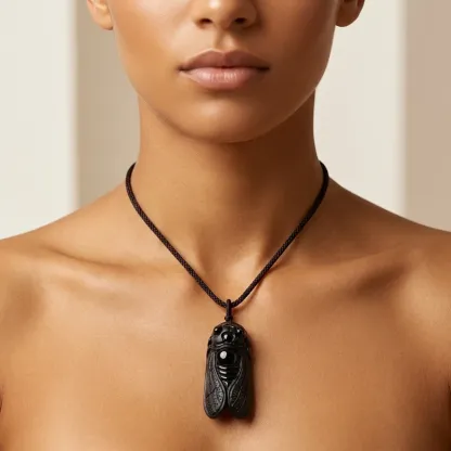 Obsidian Cicada Pendant – Academic Success, Instant Achievement & Protection